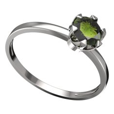 BG vltavínový prsten 872C Bílé zlato - 585 Vltavín