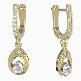 BeKid dětské náušnice 1242 Žluté zlato - 585 Bílý kubický zirkon