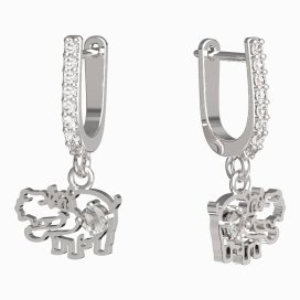 BeKid dětské náušnice hrošík 1188 Bílé zlato - 585 Diamant