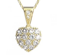 BG zlatý přívěšek srdíčko 1571 Žluté zlato - 585 Diamant