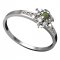 BG vltavínový prsten 878J - Kov: Bílé zlato 585, Kámen: Vltavín a diamant