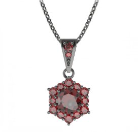 BG přívěs kulatý 230-1 Stříbro 925 - ruthenium (30-90dní) Granát