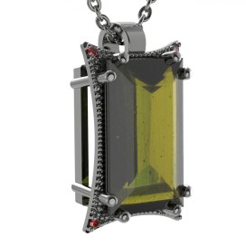 BG přívěs vsazeny kameny:český granát  693 Stříbro 925 - ruthenium (30-90dní) Vltavín a granát