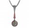 BG pendant circular 541-B - Metal: Silver 925 - rhodium, Stone: Garnet