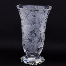 Exclusive hand engraved crystal vase birds + flowers 3822 Šafránek ORQQI0473