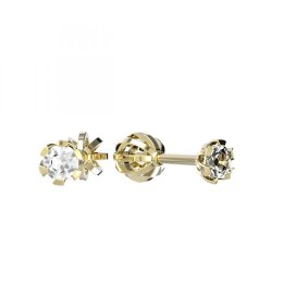 BeKid dětské náušnice 869 Žluté zlato - 585 Diamant
