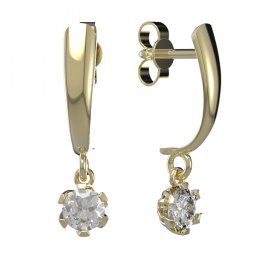 BG zlaté diamantové náušnice 870 Bílé zlato - 585 Diamant lab-grown