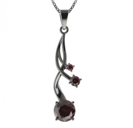 BG přívěs kruhového tvaru 474-P Stříbro 925 - ruthenium (30-90dní) Granát