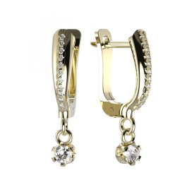 BG zlaté náušnice 553 Žluté zlato - 585 Diamant