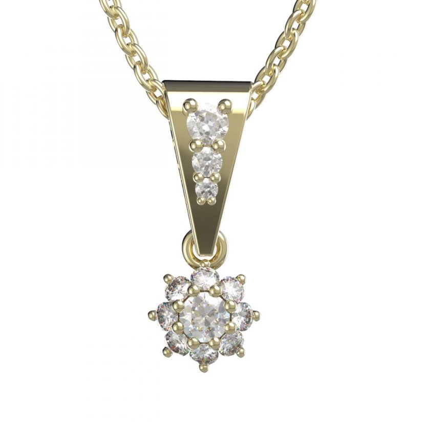 Zlatý přívěsek s diamantem, žluté zlato 585 – 886 (ZD348862)