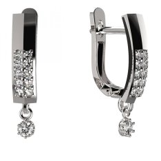 BG zlaté náušnice 1292 Bílé zlato - 585 Diamant