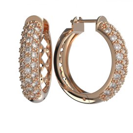 BG zlaté náušnice 1349 Růžové zlato 585 (30-90dní) Bílý kubický zirkon