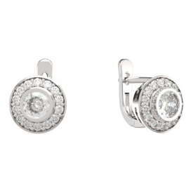 BG zlaté diamantové náušnice -  754 Bílé zlato - 585 Diamant lab-grown