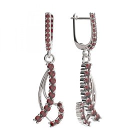 BG náušnice osázené kameny   501-91 Stříbro 925 - rhodium Granát