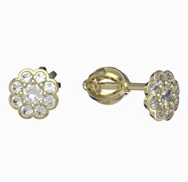 BG zlaté náušnice 552 Žluté zlato - 585 Diamant