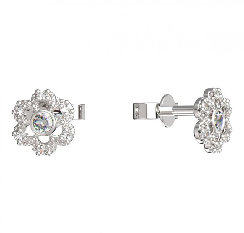 BeKid dětské náušnice šestilístek 854 Bílé zlato - 585 Diamant