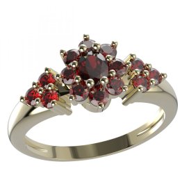 BG prsten s oválným kamenem 627-U Stříbro 925 - pozlacené Granát