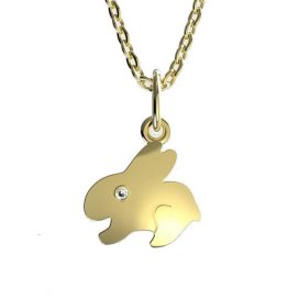 BeKid dětský zlatý přívěsek 1285 - zajíc Žluté zlato - 585 Diamant