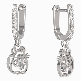 BeKid dětské náušnice činčila 1192 Bílé zlato - 585 Diamant