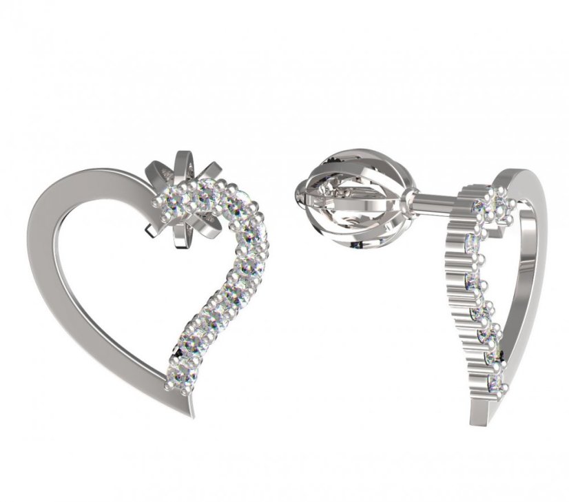 BeKid dívčí náušnice srdíčko 1252 Bílé zlato - 585 Diamant