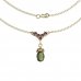 BG náhrdelník 962 - Kov: Pozlacené stříbro 925, Kámen: Vltavín a granát