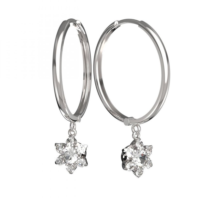 BG zlaté náušnice hvězdička 978 Bílé zlato - 585 Diamant