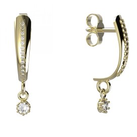 BG zlaté náušnice 1292 Žluté zlato - 585 Diamant