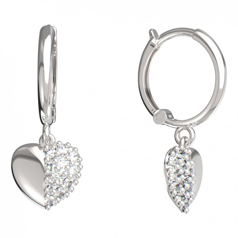 BeKid dětské náušnice srdíčko 865 Bílé zlato - 585 Diamant