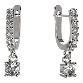 BG zlaté náušnice 725 Bílé zlato - 585 Diamant