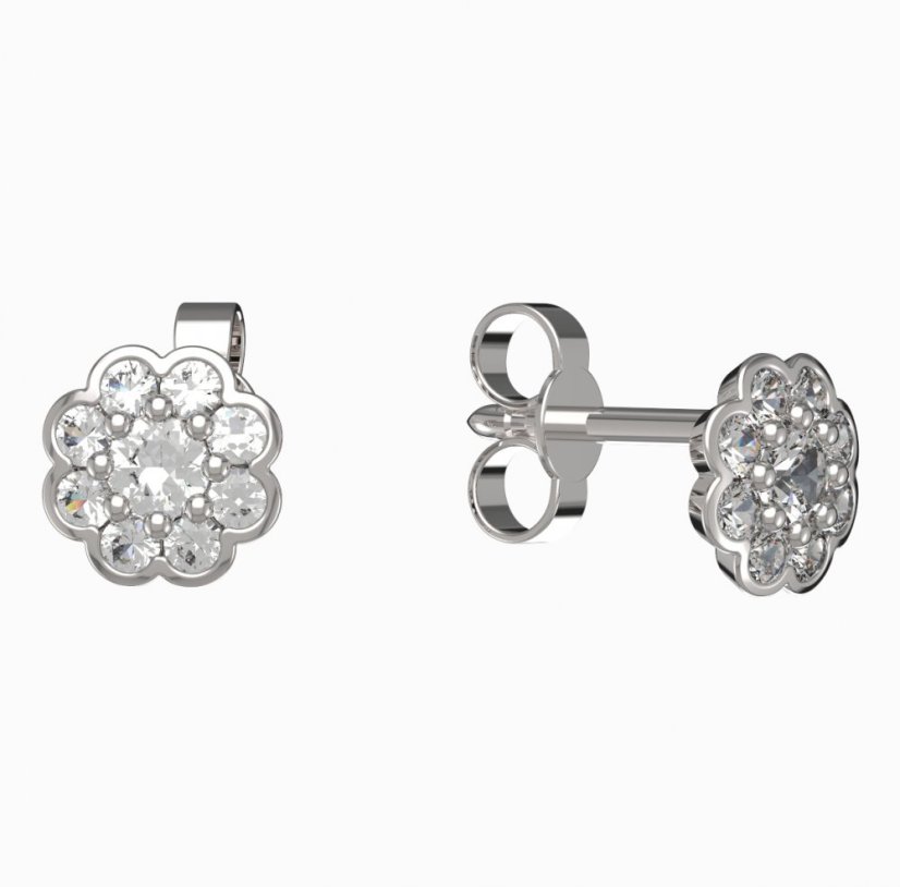 BG zlaté náušnice 552 Bílé zlato - 585 Diamant