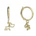 BeKid, Gold kids earrings -1159 - Switching on: Circles 12 mm, Metal: Yellow gold 585, Stone: Green cubic zircon