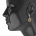 BG oval earring 523-84 - Metal: Silver 925 - rhodium, Stone: Moldavit and garnet