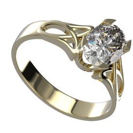 BG zlatý prstýnek 1466 Stříbro 925 - pozlacené Bílý kubický zirkon