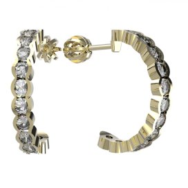 BG zlaté náušnice 458 Žluté zlato - 585 Bílý kubický zirkon