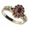 BG prsten 433-X oválného tvaru - Kov: Stříbro 925 - rhodium, Kámen: Vltavín a granát