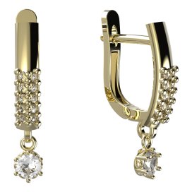 BG zlaté náušnice 1293 Žluté zlato - 585 Diamant