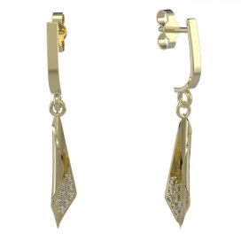 BG zlaté náušnice 1364 Žluté zlato - 585 Diamant