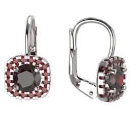BG náušnice s přírodním granátem nebo vltavínem 1481 Stříbro 925 - rhodium Granát