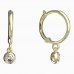 BeKid, Gold kids earrings -101 - Switching on: Pendant hanger, Metal: White gold 585, Stone: Red cubic zircon