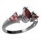 BG prsten s oválným kamenem 483-U - Kov: Stříbro 925 - rhodium, Kámen: Vltavín a granát