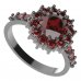 BG ring 098-Z circular - Metal: Silver 925 - rhodium, Stone: Garnet