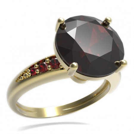 BG prsten kulatý kámen 475-J - Kov: Stříbro 925 - rhodium, Kámen: Granát