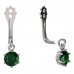 BeKid Gold earrings components I4 - Metal: White gold 585, Stone: Green cubic zircon
