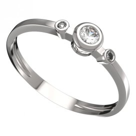 BG zlatý prstýnek 550 L Bílé zlato - 585 Diamant