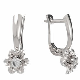 BG zlaté náušnice 877 Bílé zlato - 585 Diamant