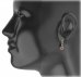 BG circular earring 023-94 - Metal: Silver 925 - rhodium, Stone: Moldavit and garnet