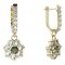 BG circular earring 456-94 - Metal: Yellow gold 585, Stone: Moldavit and garnet