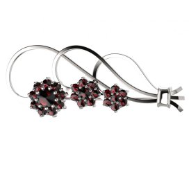 BG brož 063 Stříbro 925 - rhodium Granát
