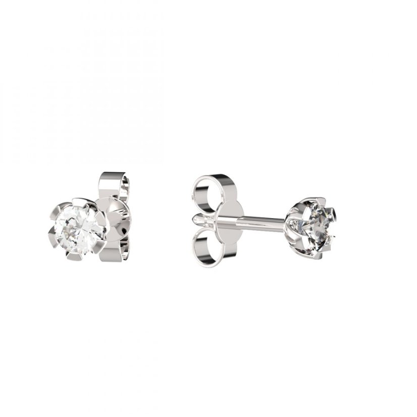 BeKid dětské náušnice 869 Bílé zlato - 585 Diamant