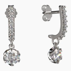 BG zlaté náušnice 872 Bílé zlato - 585 Diamant